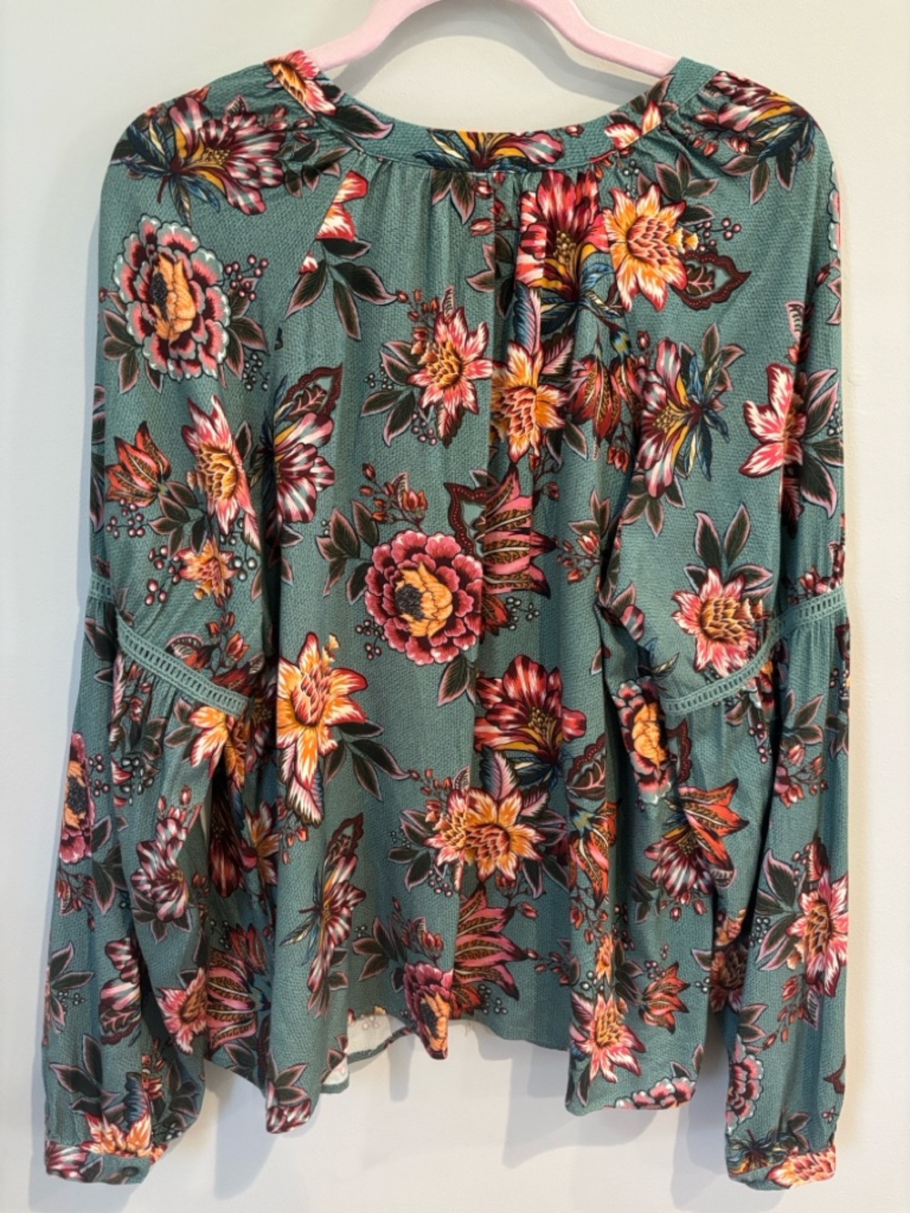 Farm Rio for Anthropologie Floral Peasant Blouse Size Large - Picture 6 of 12